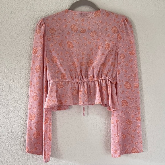 Dress Forum UO Babydoll Pink Floral Blouse Women’s Small - Picture 2 of 11